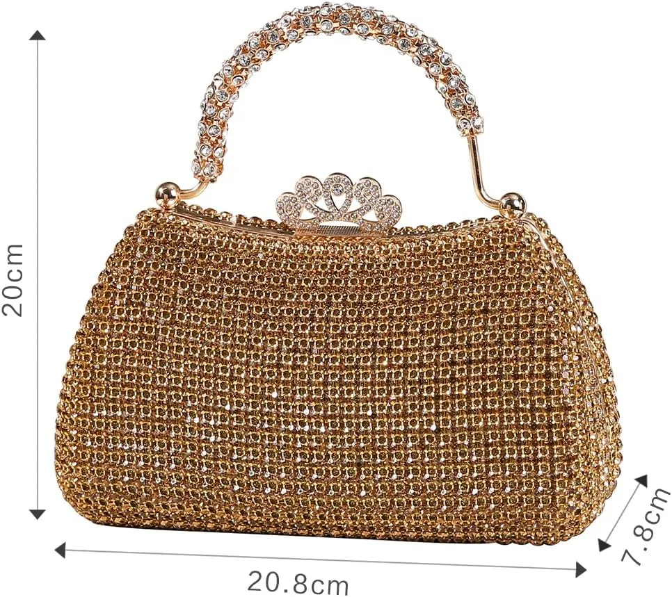 Dreubea Women's Beautiful Tote Evening Bag Fashion Shiny Rhinestone Clutch Handbag