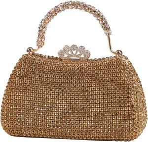 Dreubea Women's Beautiful Tote Evening Bag Fashion Shiny Rhinestone Clutch Handbag