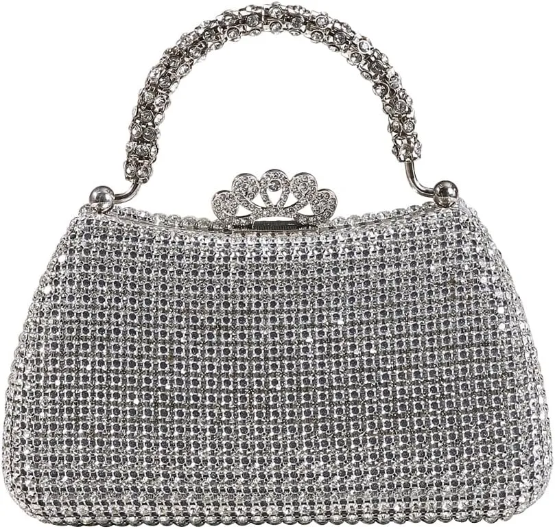Dreubea Women's Beautiful Tote Evening Bag Fashion Shiny Rhinestone Clutch Handbag