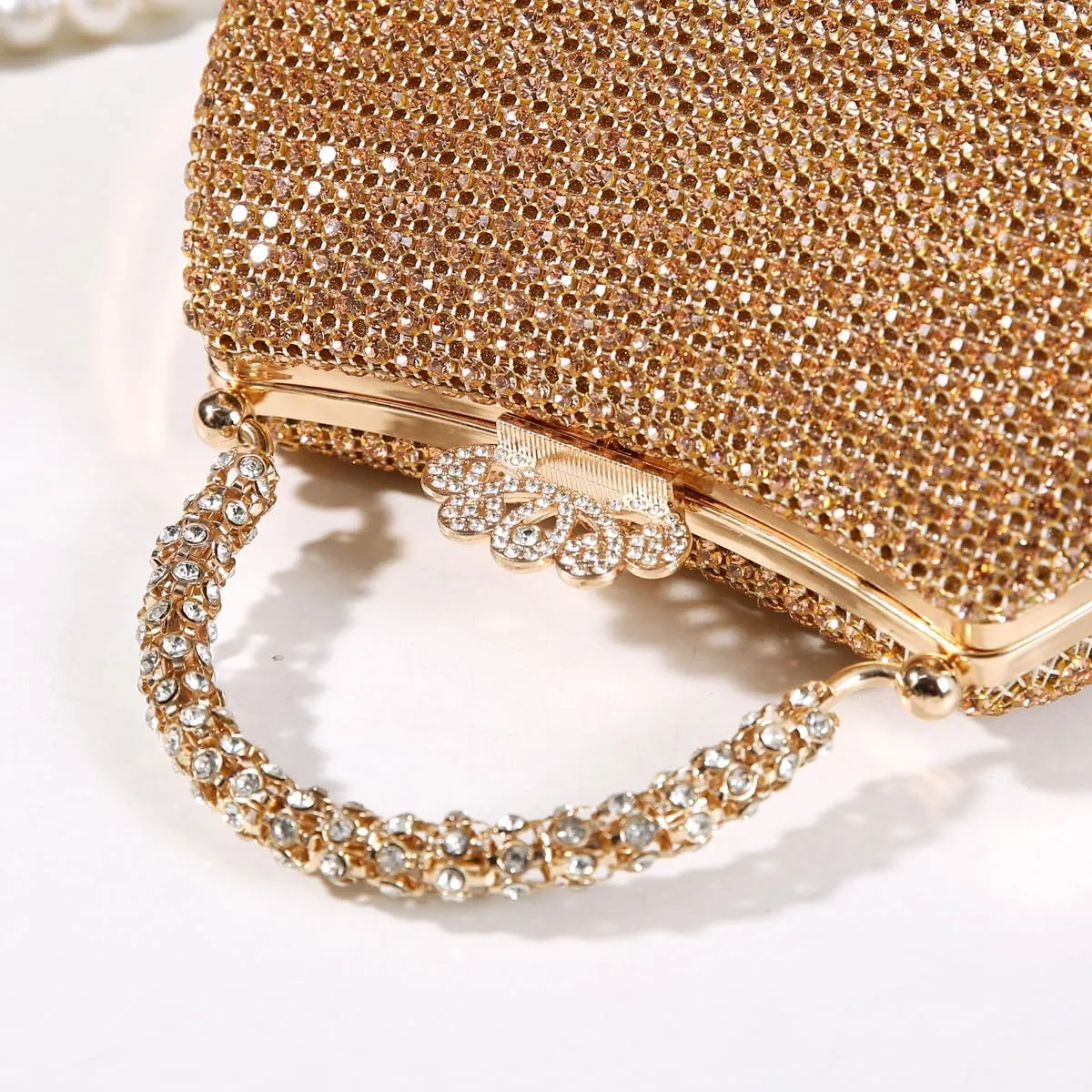 Dreubea Women's Beautiful Tote Evening Bag Fashion Shiny Rhinestone Clutch Handbag