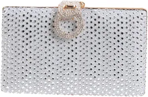 Dreubea Women's Fashion Rhinestone Evening Handbag Shiny Clutch Bag