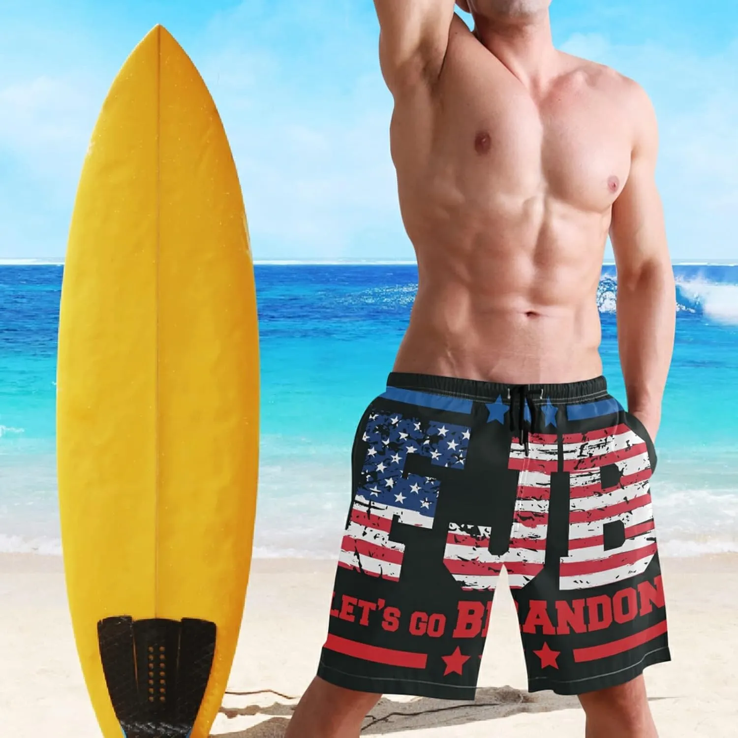 Dussdil Men's Swim Trunks Board Shorts Mens Swim TrunkQuick Dry Swimwear Pants with Mesh Lining
