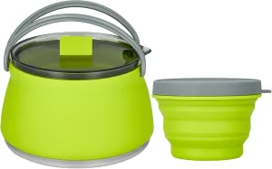 EEZEE 1L Collapsible Camping Kettle Portable Travel Kettle Folding Silicone Camping Cook Pot Foldable Compact Hiking Water Boiler and Warmer with Lid BPA-Free Backpacking Pot