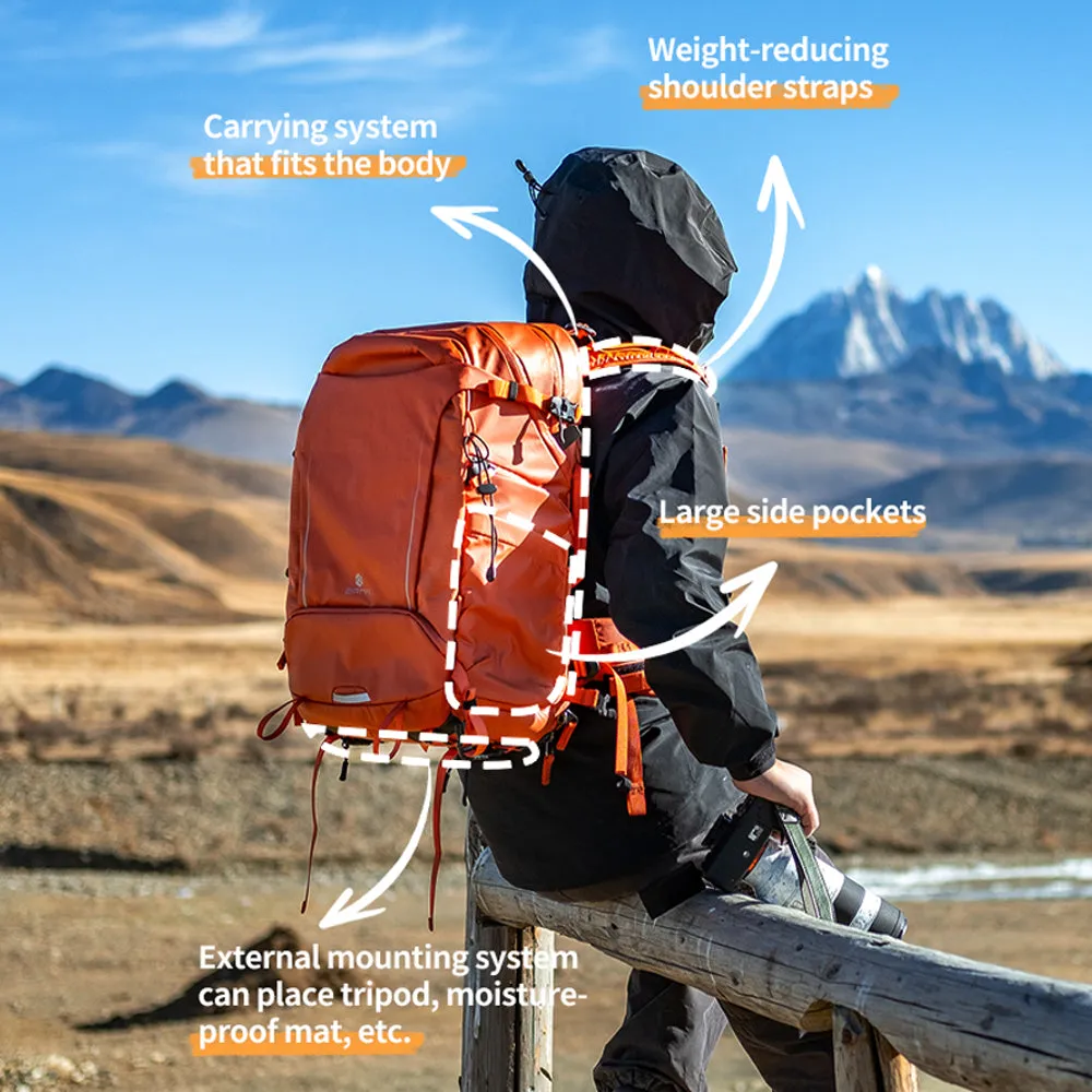 EIRMAI S35 / S25 Waterproof Camera Photography Backpack 2 DSLR Bodies, 5 Lenses, Laptop, Tripod Holder Compartment -Available Color and size