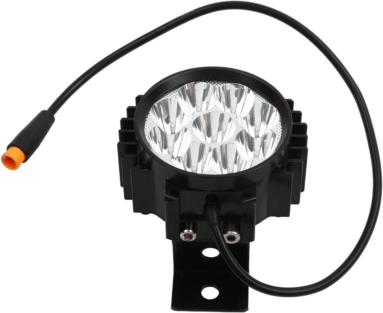 Electric Bicycle LED Headlight 4/9 Beads Spotlight 24V-60V Compatible E-Bike Front Light with Waterproof Connector