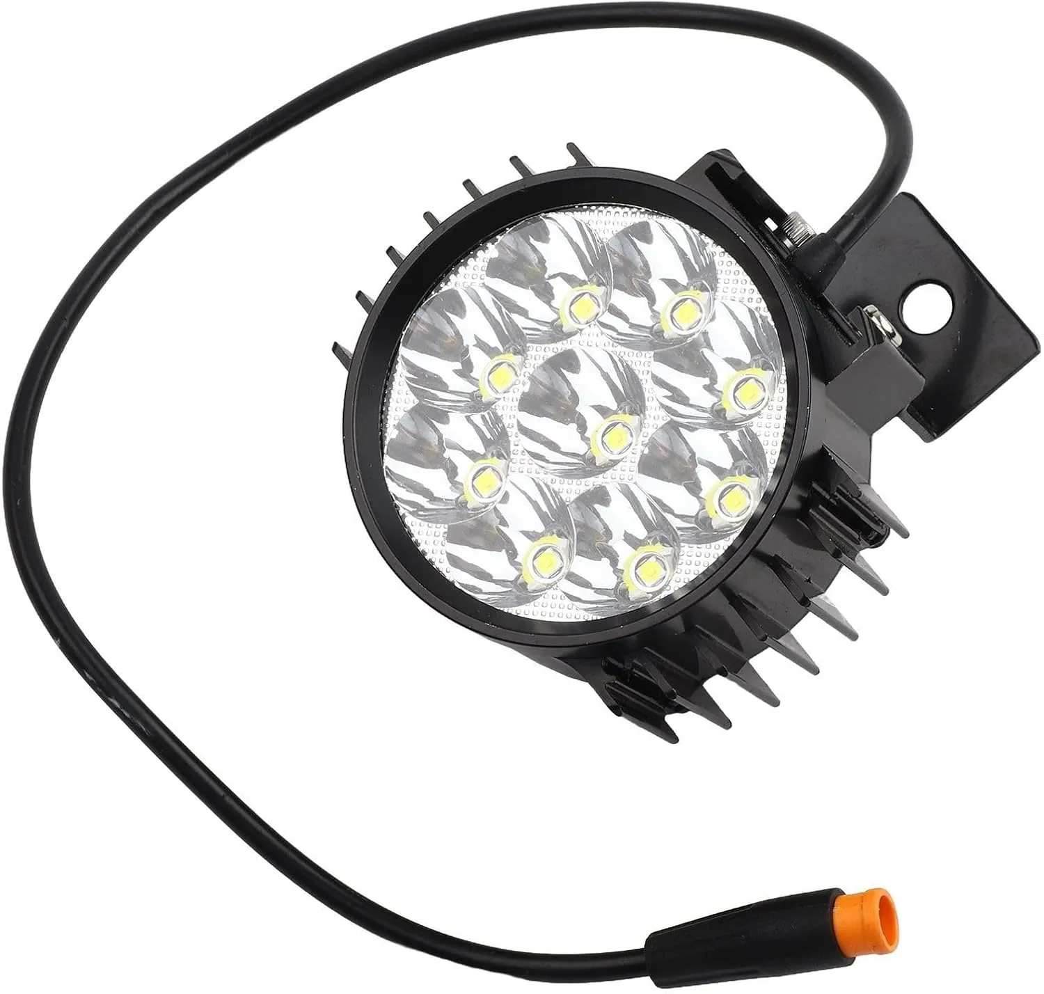 Electric Bicycle LED Headlight 4/9 Beads Spotlight 24V-60V Compatible E-Bike Front Light with Waterproof Connector