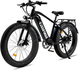 Electric Bike for Adults 1500W, 26" Fat Tire E-Bike with 48V 15AH Battery, 27MPH Top Speed & 62 Miles Range, 7-Speed Electric Mountain Bicycle