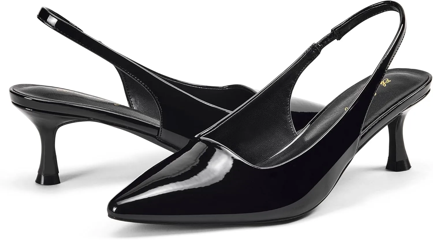 Elisabet Tang 1.96IN Trendy Closed Toe Slingback Kitten Heels for Women Low Dressy Pumps Wide Width Sexy for Prom