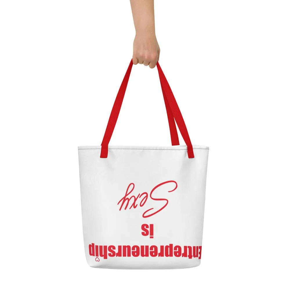 Entrepreneurship is Sexy All-Over Print Large Tote Bag