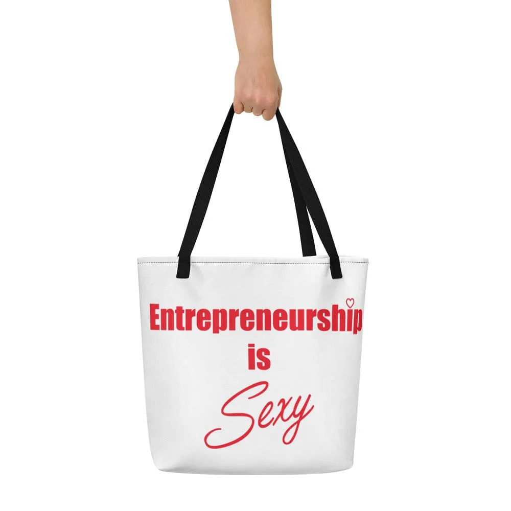 Entrepreneurship is Sexy All-Over Print Large Tote Bag