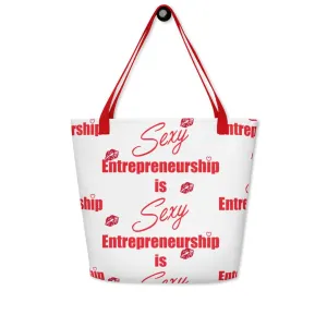 Entrepreneurship is Sexy Kisses All-Over Print Large Tote Bag