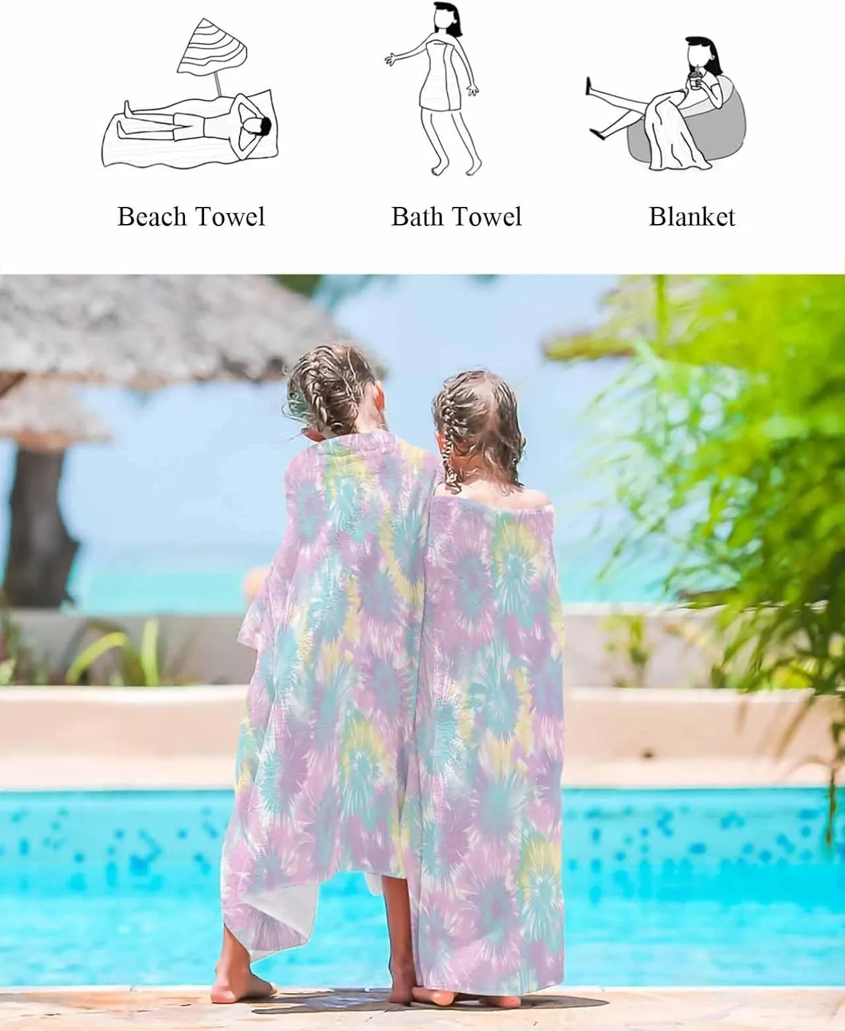 Ethnic Beach Towel 35"x70" Microfiber Beach Towels Oversized Sand Free Quick Dry Beach Towel/Bath Towels/Yoga Towel/Pool Towels/Travel Towel for Women Men Girls Kids-Colorful