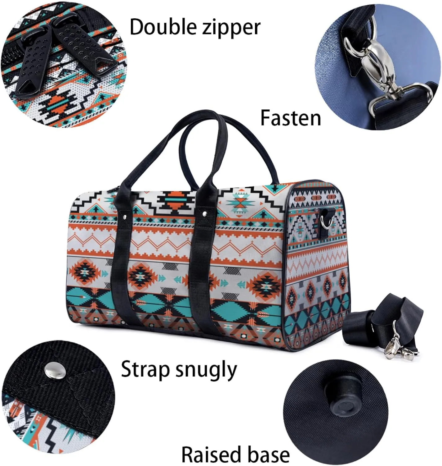 Ethnic Style Aztec Travel Duffel Bag for Woman Weekender Bag Man Tote Gym Bag Sport Gym Bag Hospital Bag for Labor and Delivery Overnight Bag Luggage Bag
