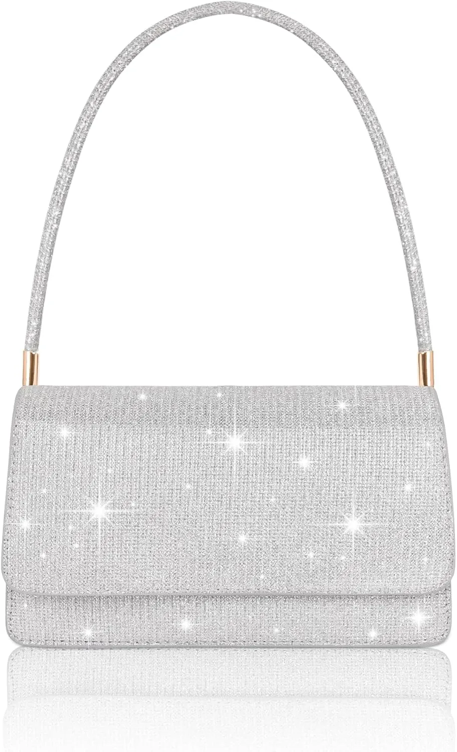 Evening Bag Clutch Purse for Women, Sparkling Envelope Handbag with 2 Compartments for Prom Cocktail Party