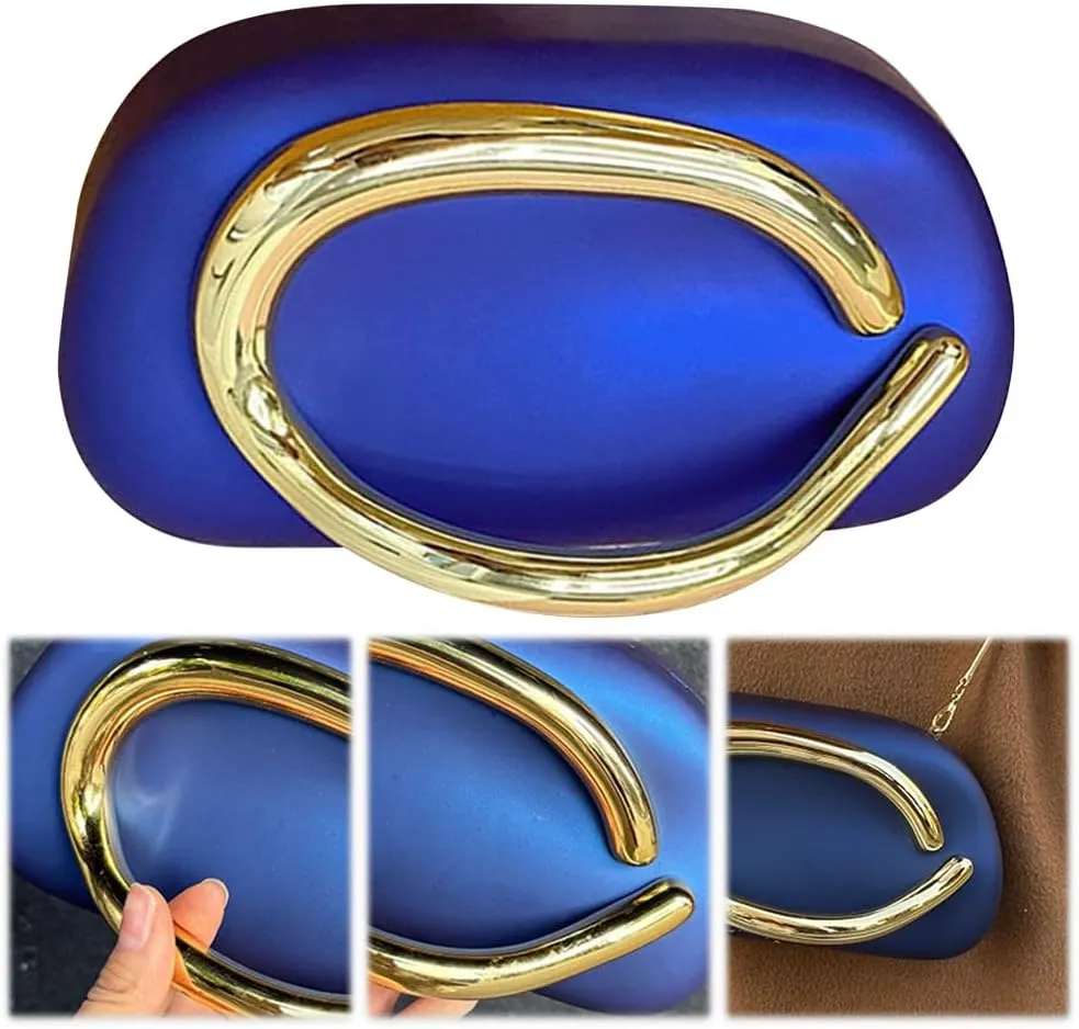 Evening Clutch Purses for Women Formal Unique Crossbody Purse Gold Closure Box Clutch Handbag Small Y2K Shoulder Bag