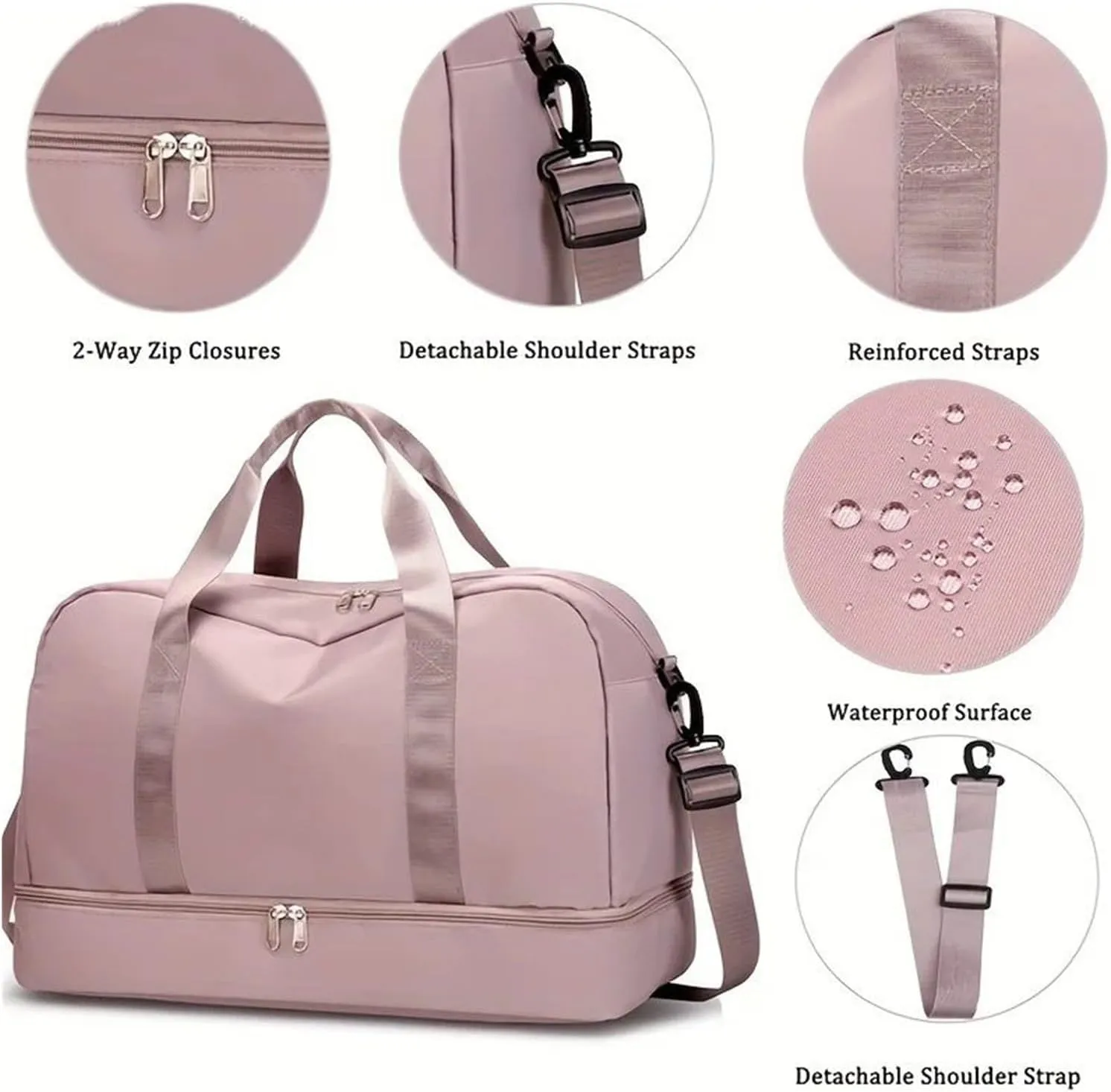 Expandable Travel Luggage Bag Sports Handbag Fitness Large Capacity Women's Shoulder Bag (Color : G Blue, Size : 46x32cm)