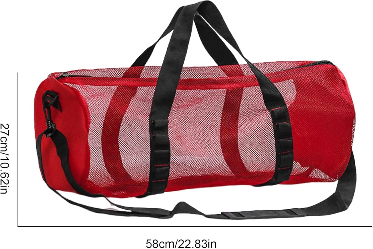 Extra Large Mesh Beach Dive Bag, Mesh Duffle Bag with Zipper and Adjustable Shoulder Strap, Dive Bag for Scuba, Oversized Beach Gym Bag for Snorkeling, Spearfishing, Freediving