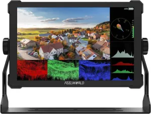 FEELWORLD T10 10.1 Inch Aluminium Camera Field DSLR Monitor Touchscreen Waveform HDR 3D LUT Out F970 Install and Power Kit