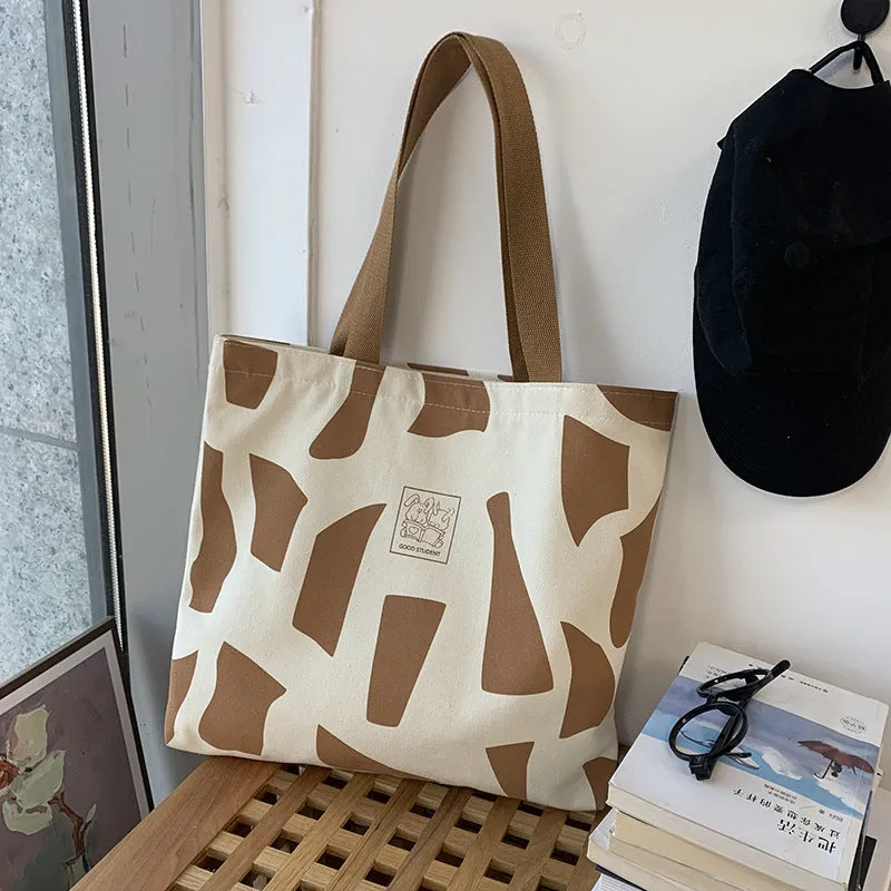 Female Class College Book Holding Korean Style With Zipper Artistic Shoulder Bags