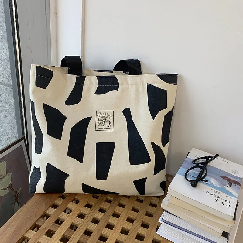 Female Class College Book Holding Korean Style With Zipper Artistic Shoulder Bags