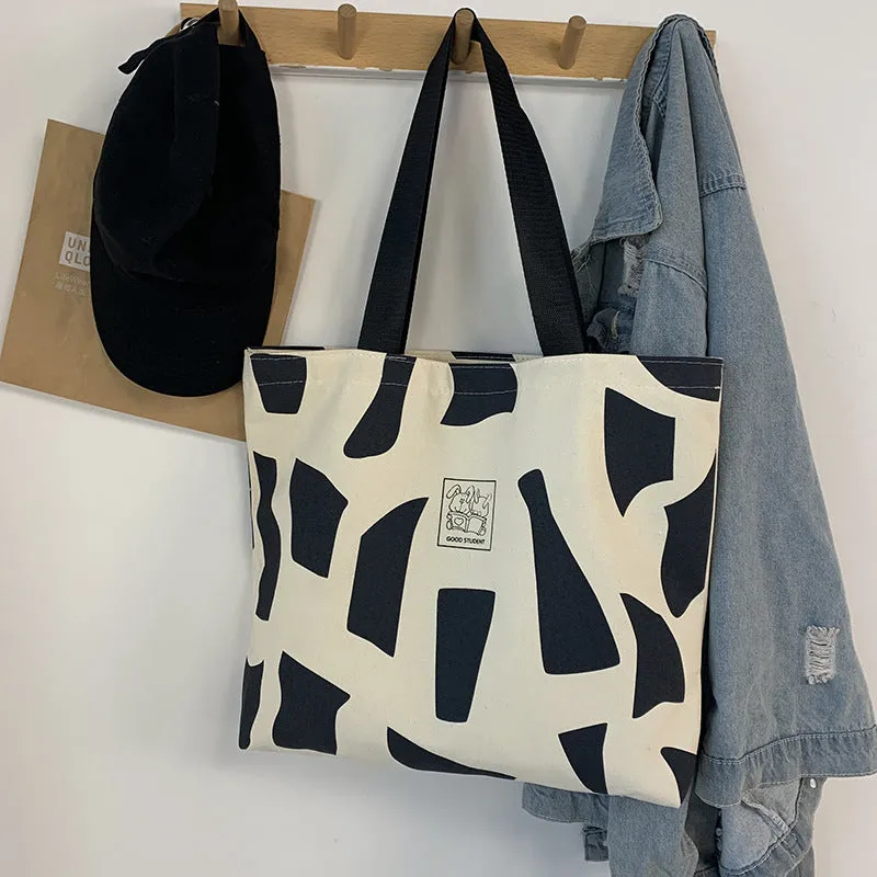 Female Class College Book Holding Korean Style With Zipper Artistic Shoulder Bags