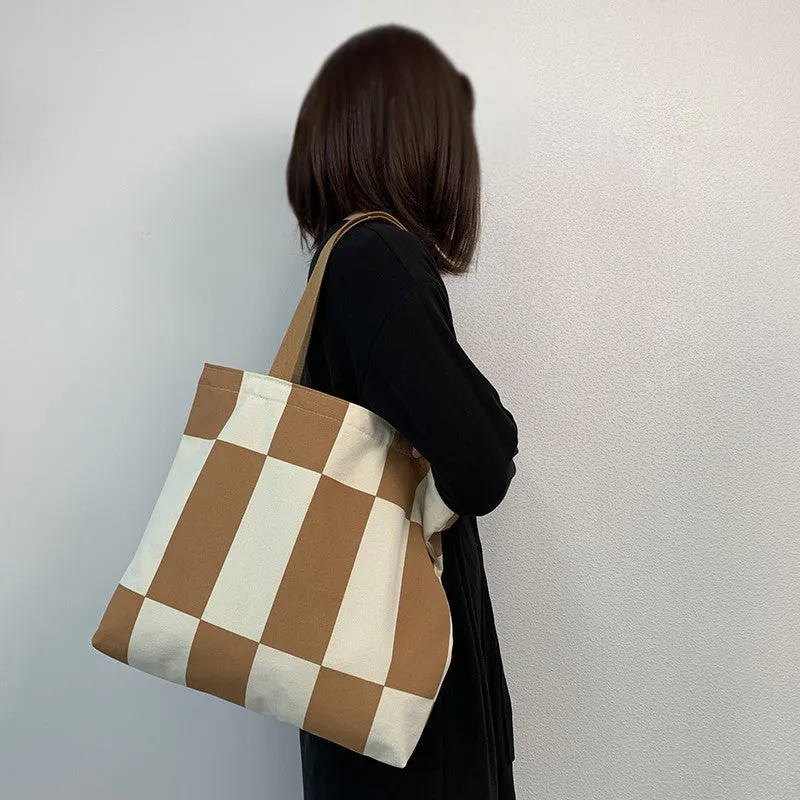 Female Class College Book Holding Korean Style With Zipper Artistic Shoulder Bags