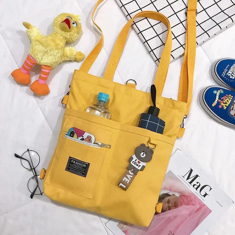 Female Korean Style Canvas Campus Cute Crossbody Bags