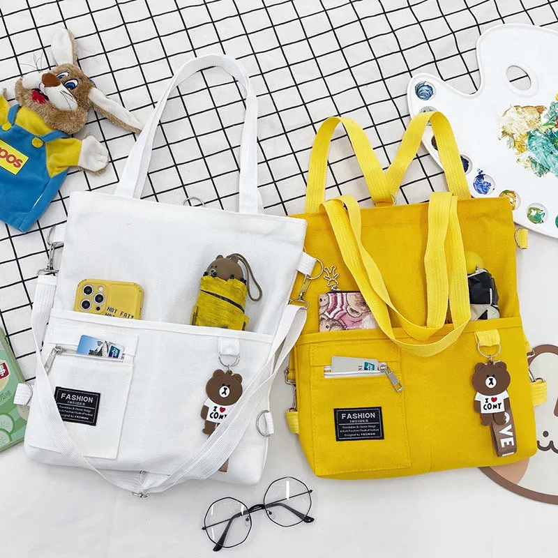 Female Korean Style Canvas Campus Cute Crossbody Bags
