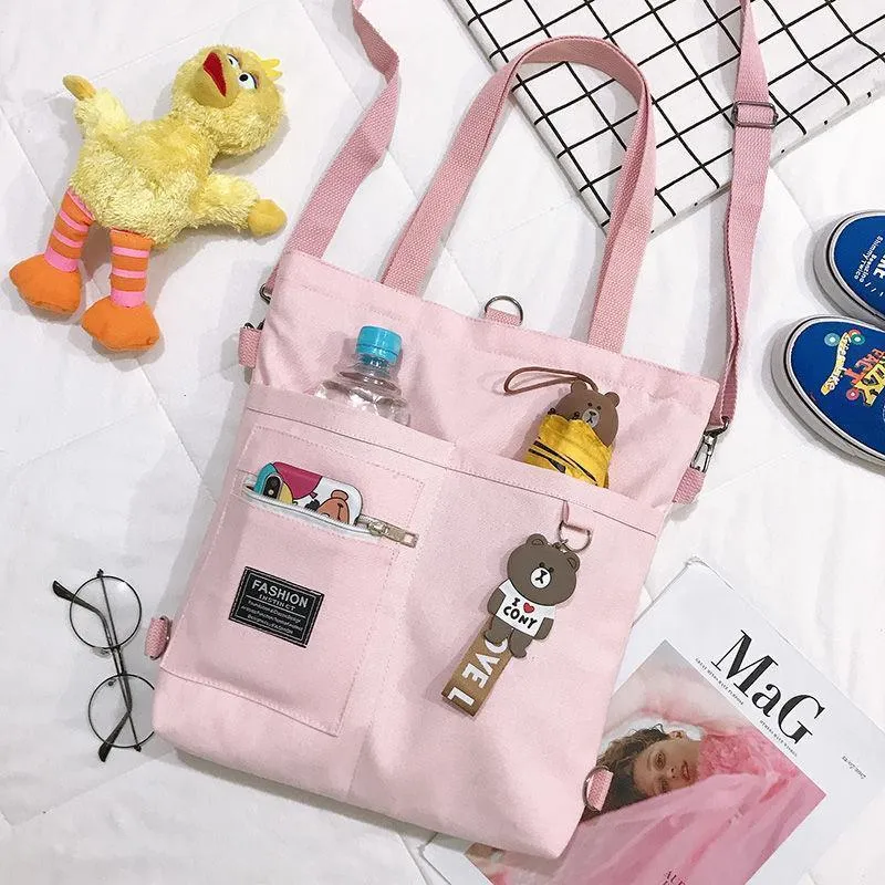 Female Korean Style Canvas Campus Cute Crossbody Bags