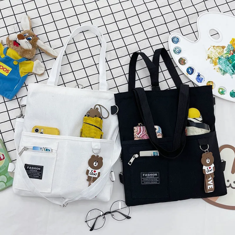 Female Korean Style Canvas Campus Cute Crossbody Bags