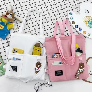 Female Korean Style Canvas Campus Cute Crossbody Bags