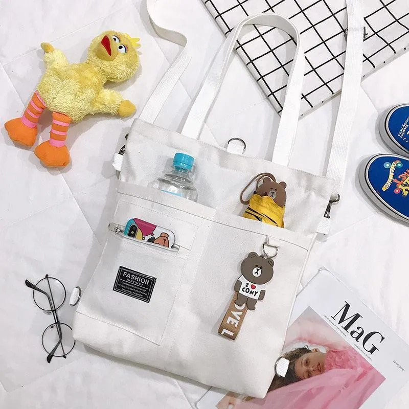 Female Korean Style Canvas Campus Cute Crossbody Bags