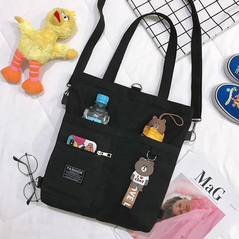 Female Korean Style Canvas Campus Cute Crossbody Bags