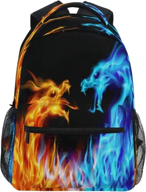 Fiery Azure Dragon Printing Computer Backpack - Lightweight School Bag