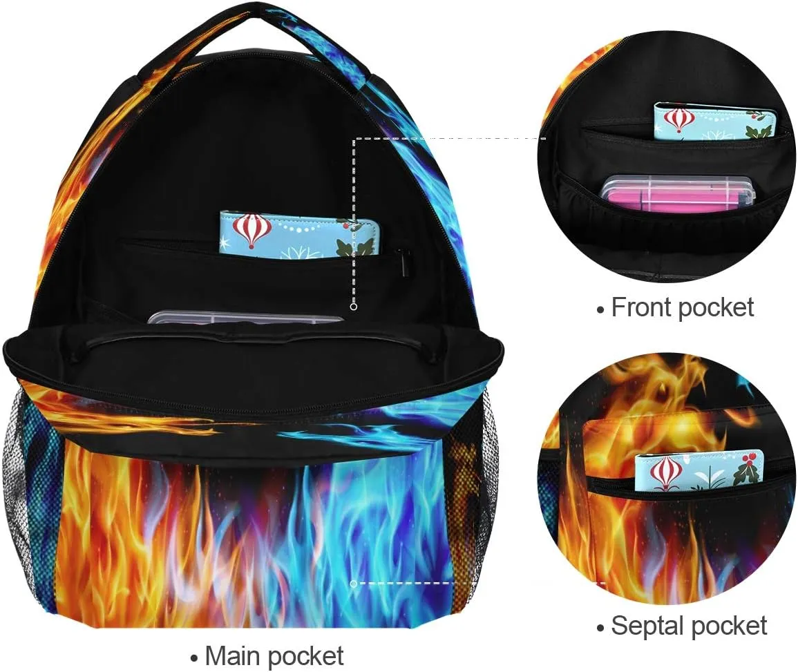 Fiery Azure Dragon Printing Computer Backpack - Lightweight School Bag