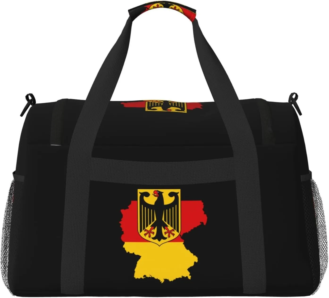 Flag Map Of Germany Travel Duffel Bag Large Foldable Waterproof Overnight Bag For Beach Swim Bags Pool Sports Gym