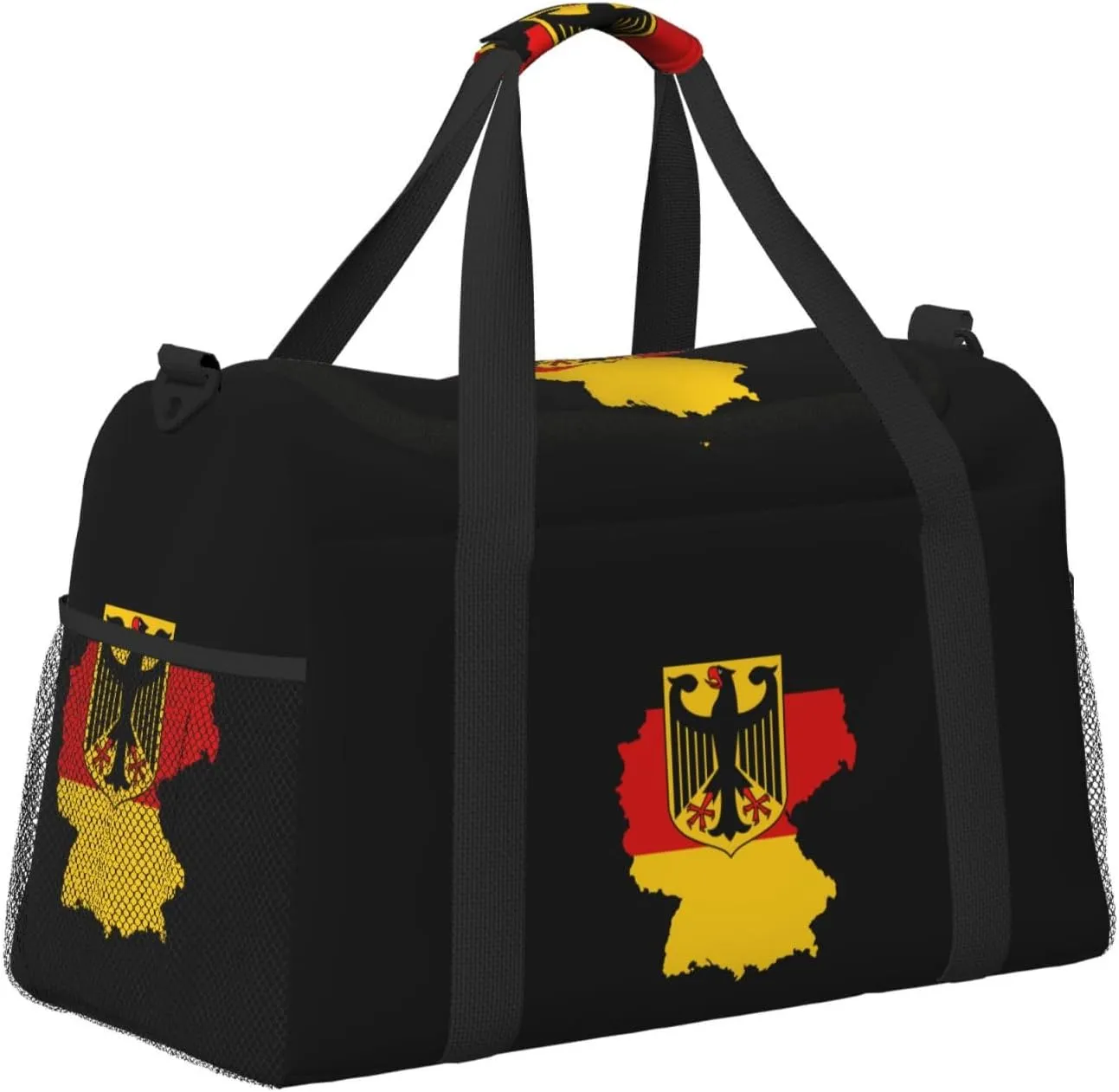 Flag Map Of Germany Travel Duffel Bag Large Foldable Waterproof Overnight Bag For Beach Swim Bags Pool Sports Gym