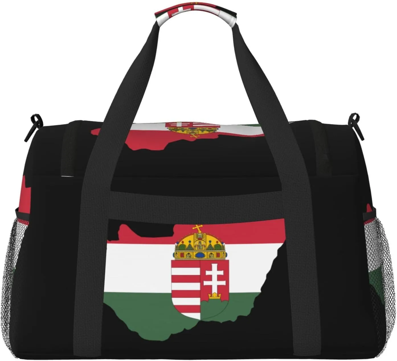 Flag Map Of Hungary Travel Duffel Bag Large Foldable Waterproof Overnight Bag For Beach Swim Bags Pool Sports Gym