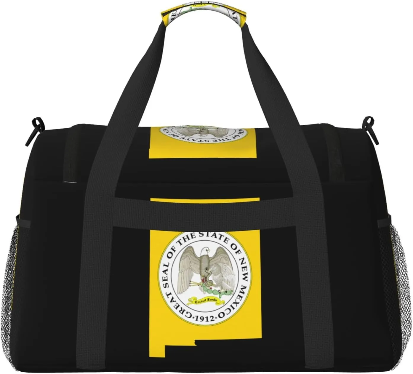 Flag Map Of New Mexico Travel Duffel Bag Large Foldable Waterproof Overnight Bag For Beach Swim Bags Pool Sports Gym