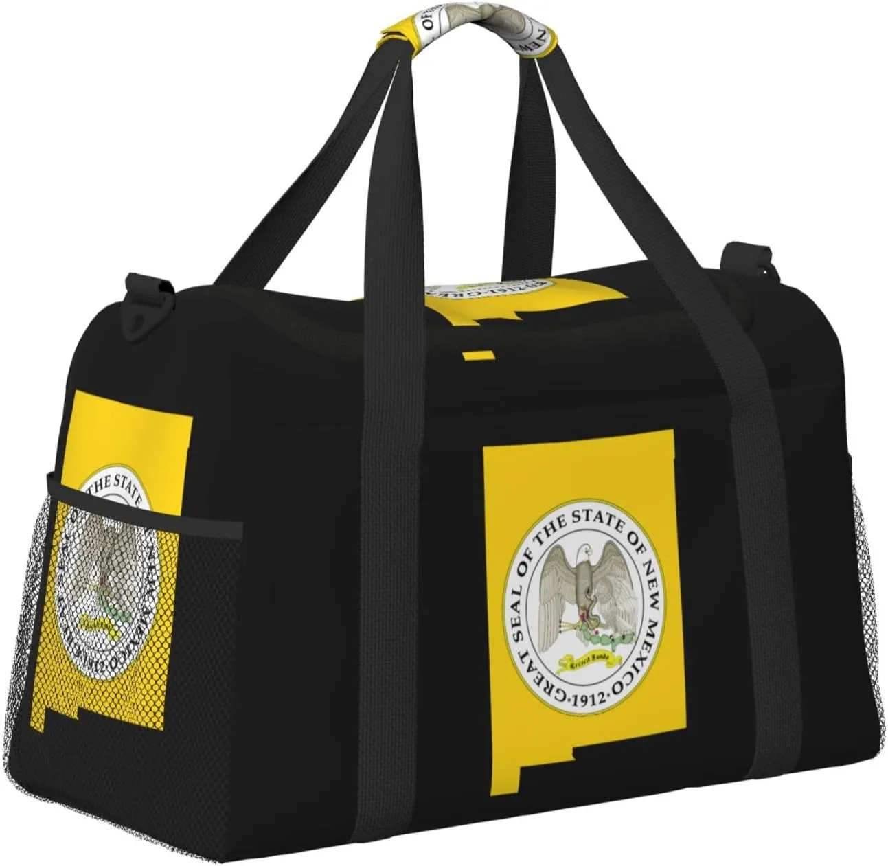 Flag Map Of New Mexico Travel Duffel Bag Large Foldable Waterproof Overnight Bag For Beach Swim Bags Pool Sports Gym