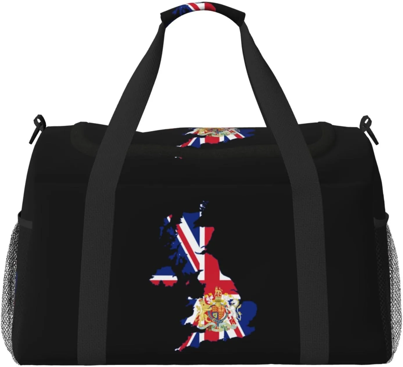 Flag Map Of United Kingdom Travel Duffel Bag Large Foldable Waterproof Overnight Bag For Beach Swim Bags Pool Sports Gym