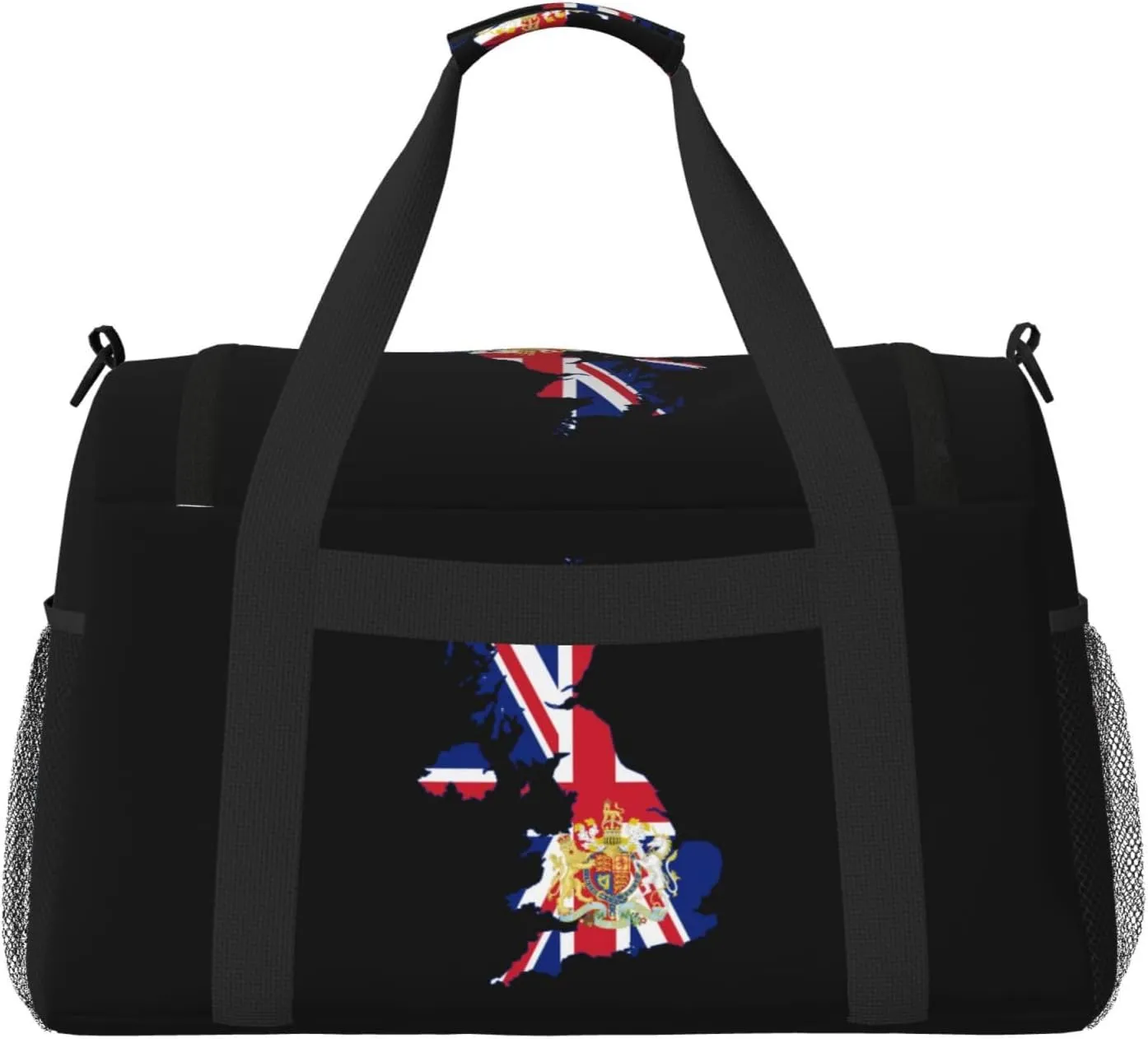 Flag Map Of United Kingdom Travel Duffel Bag Large Foldable Waterproof Overnight Bag For Beach Swim Bags Pool Sports Gym