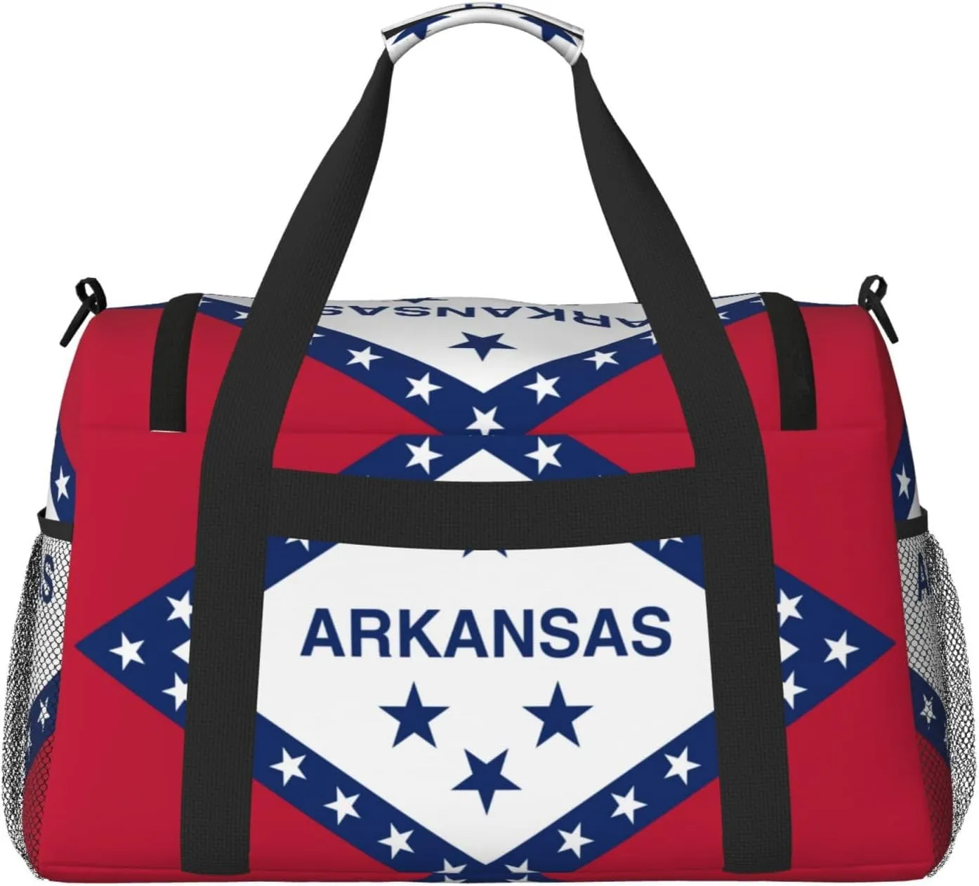 Flag Of Arkansas Travel Duffel Bag Large Foldable Waterproof Overnight Bag For Beach Swim Bags Pool Sports Gym