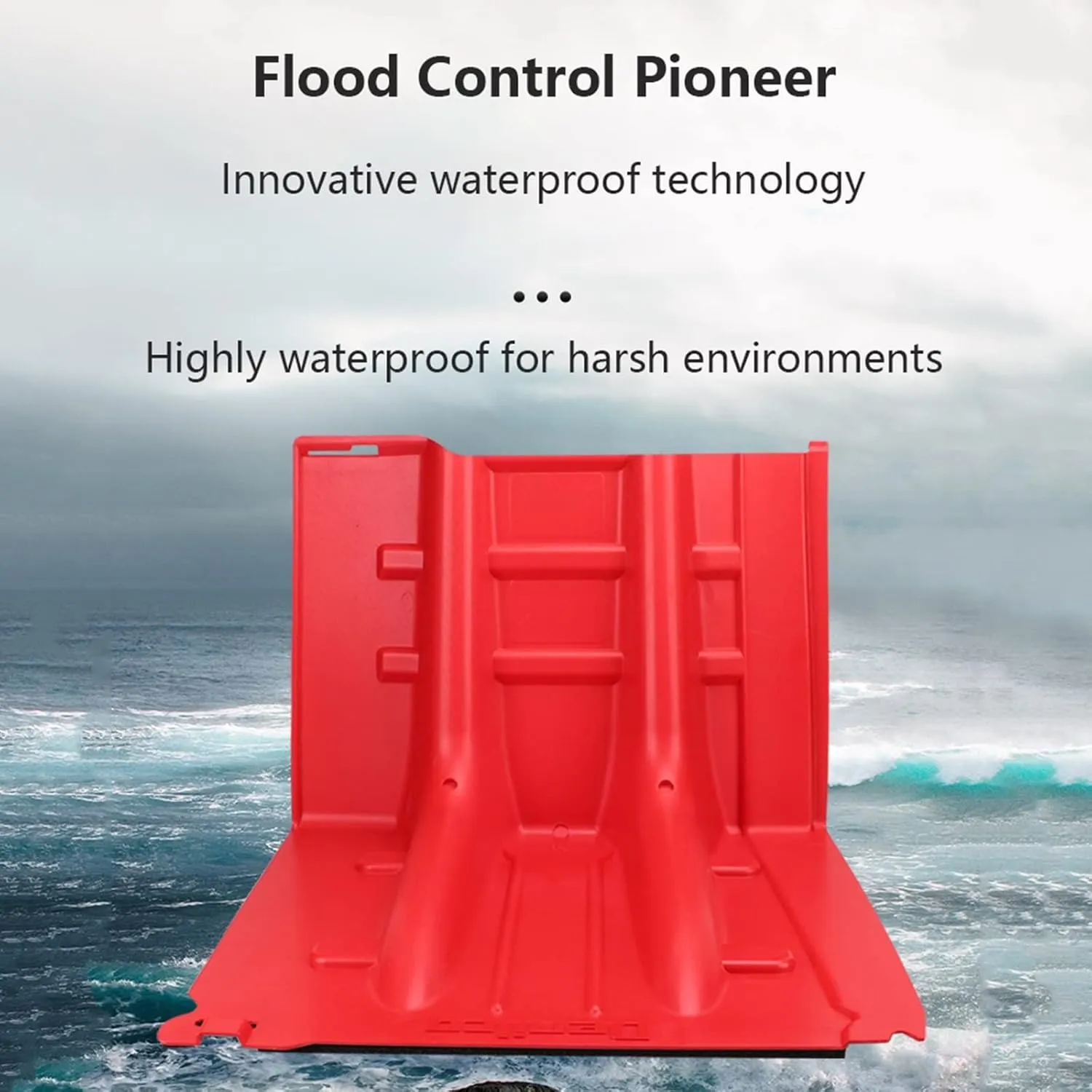 Flood Protection Board,ABS Flood Protection Barrier Reusable Water Barrier for Keeping Water Out of The Garage Bring Two Flood Bags(Red 6pcs)