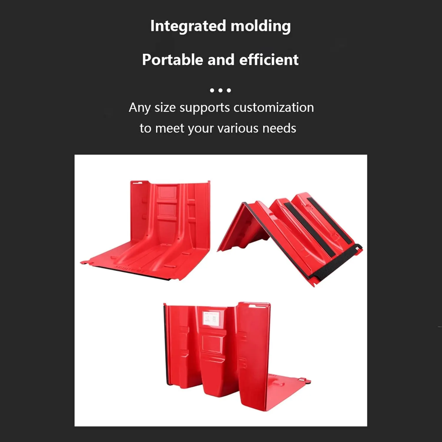 Flood Protection Board,ABS Flood Protection Barrier Reusable Water Barrier for Keeping Water Out of The Garage Bring Two Flood Bags(Red 6pcs)