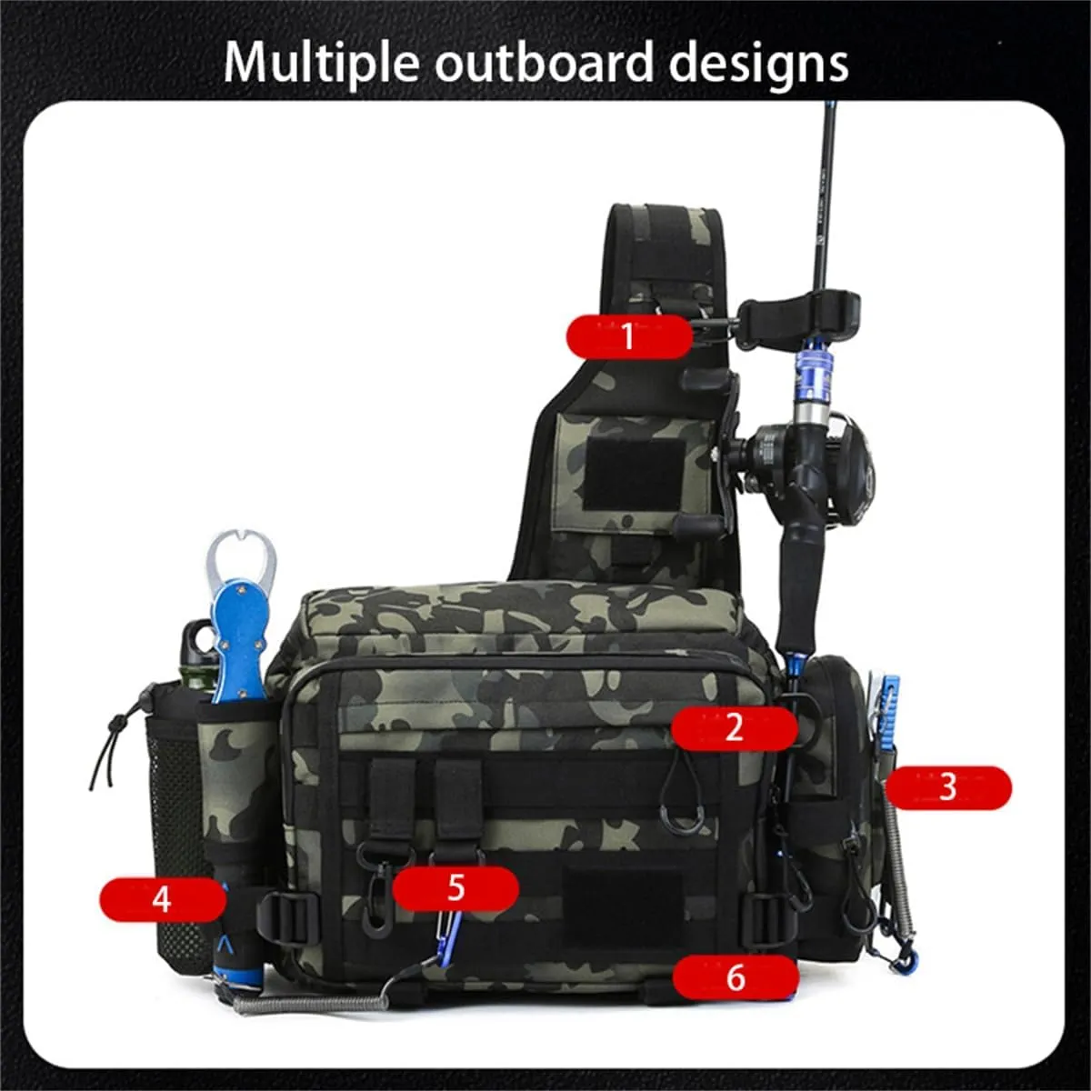 Fly Fishing Waist Tackle Bag, Large Capacity Outdoor Waterproof Fishing Tackle Bag Storage Gear (D)