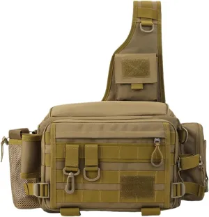 Fly Fishing Waist Tackle Bag, Large Capacity Outdoor Waterproof Fishing Tackle Bag Storage Gear (D)