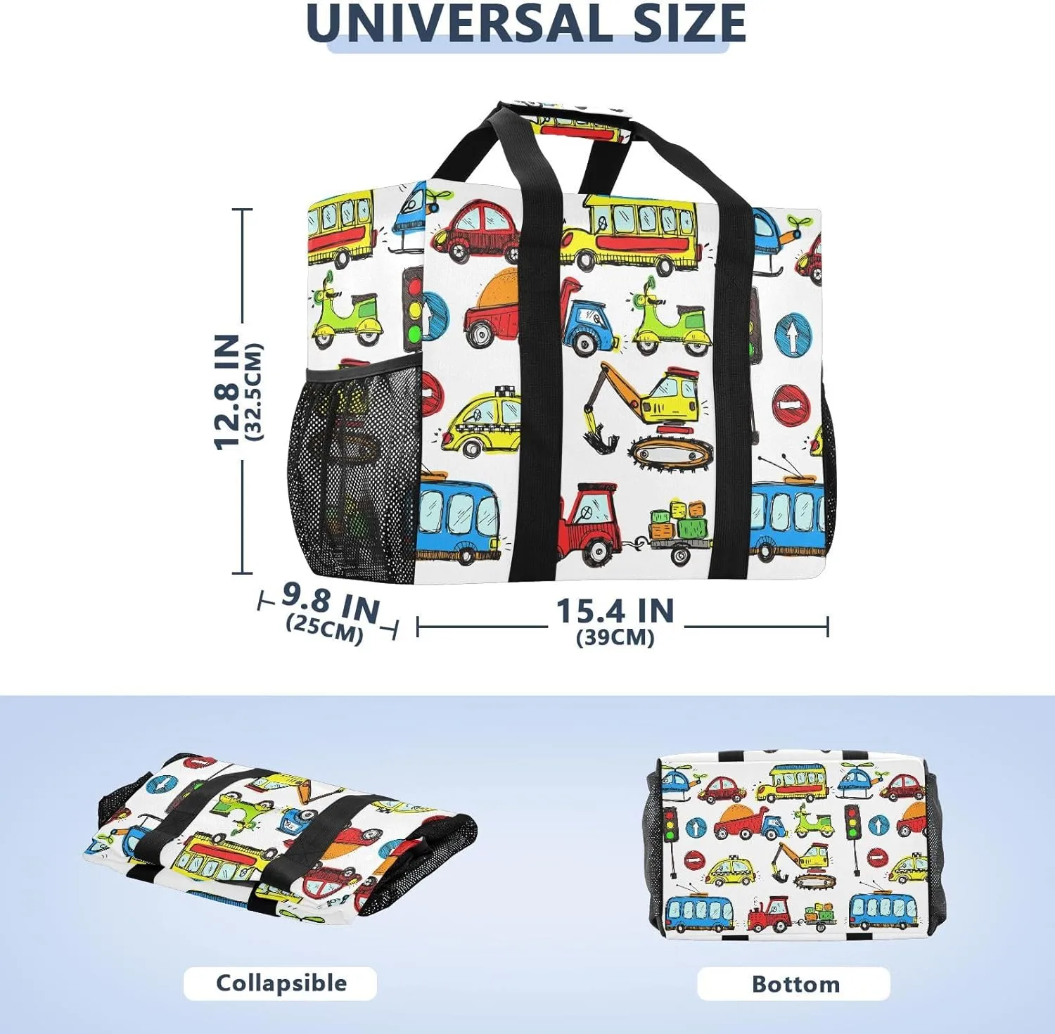 Foldable Grocery Reusable Tote Grocery Bag, Travel Canvas Shoulder Bags, Large Casual Laundry Pool Beach Bag