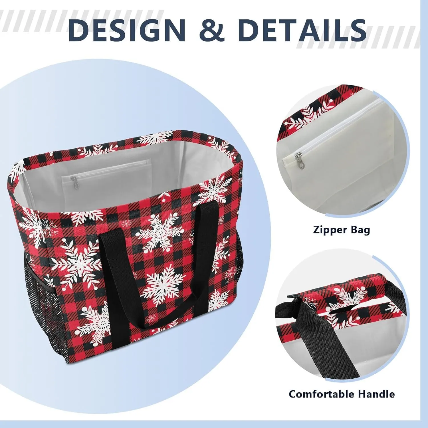 Foldable Grocery Reusable Tote Grocery Bag, Travel Canvas Shoulder Bags, Large Casual Laundry Pool Beach Bag
