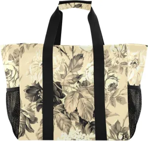 Foldable Grocery Reusable Tote Grocery Bag, Travel Canvas Shoulder Bags, Large Casual Laundry Pool Beach Bag